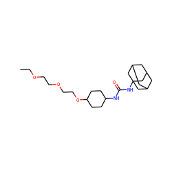 CCOCCOCCOC1CCC(NC(=O)NC23CC4CC(CC(C4)C2)C3)CC1 ZINC000028712057