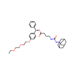 CCOCCOCCOc1ccc([C@H](OC(=O)CCCNC(=O)NC23CC4CC(CC(C4)C2)C3)c2ccccc2)cc1 ZINC000084671298