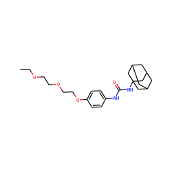 CCOCCOCCOc1ccc(NC(=O)NC23CC4CC(CC(C4)C2)C3)cc1 ZINC000028712060