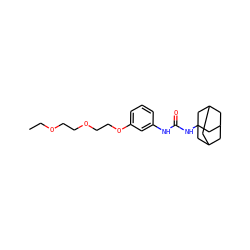 CCOCCOCCOc1cccc(NC(=O)NC23CC4CC(CC(C4)C2)C3)c1 ZINC000028712059