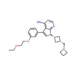 CCOCCOc1cccc(-c2cn([C@H]3C[C@@H](CN4CCC4)C3)c3ncnc(N)c23)c1 ZINC000653746727