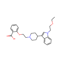 CCOCCn1cc(C2CCN(CCOc3ccccc3C(=O)O)CC2)c2ccccc21 ZINC000013586246