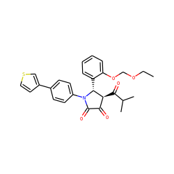 CCOCOc1ccccc1[C@@H]1[C@@H](C(=O)C(C)C)C(=O)C(=O)N1c1ccc(-c2ccsc2)cc1 ZINC000169696575