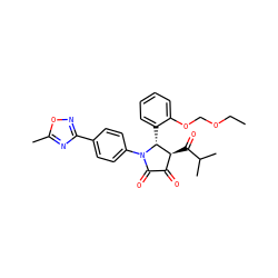 CCOCOc1ccccc1[C@@H]1[C@@H](C(=O)C(C)C)C(=O)C(=O)N1c1ccc(-c2noc(C)n2)cc1 ZINC000169696567