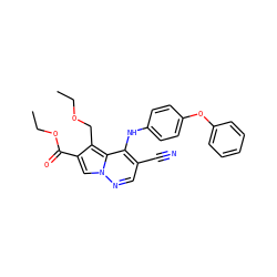CCOCc1c(C(=O)OCC)cn2ncc(C#N)c(Nc3ccc(Oc4ccccc4)cc3)c12 ZINC000028568050