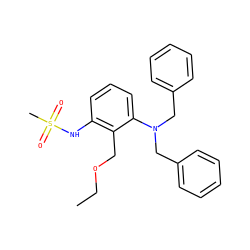 CCOCc1c(NS(C)(=O)=O)cccc1N(Cc1ccccc1)Cc1ccccc1 ZINC000026294187