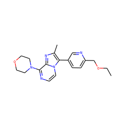 CCOCc1ccc(-c2c(C)nc3c(N4CCOCC4)nccn23)cn1 ZINC000143145306