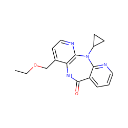 CCOCc1ccnc2c1NC(=O)c1cccnc1N2C1CC1 ZINC000005844901