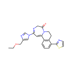 CCOCc1cn(C2=NCC(=O)N3CCc4c(cccc4-c4nccs4)C3=C2)cn1 ZINC000149268598