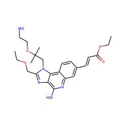 CCOCc1nc2c(N)nc3cc(/C=C/C(=O)OCC)ccc3c2n1CC(C)(C)OCCN ZINC001772583071