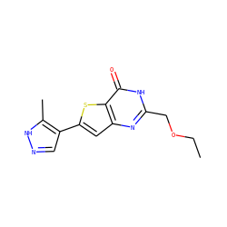 CCOCc1nc2cc(-c3cn[nH]c3C)sc2c(=O)[nH]1 ZINC000145261916