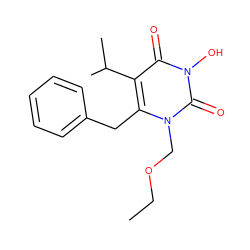 CCOCn1c(Cc2ccccc2)c(C(C)C)c(=O)n(O)c1=O ZINC000066103416