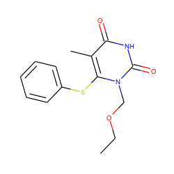 CCOCn1c(Sc2ccccc2)c(C)c(=O)[nH]c1=O ZINC000006403944
