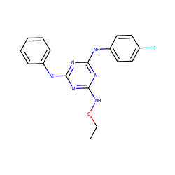 CCONc1nc(Nc2ccccc2)nc(Nc2ccc(F)cc2)n1 ZINC001772607187