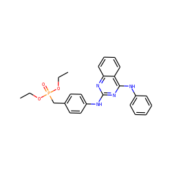 CCOP(=O)(Cc1ccc(Nc2nc(Nc3ccccc3)c3ccccc3n2)cc1)OCC ZINC000034802015