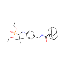 CCOP(=O)(OCC)[C@H](Nc1ccc(CNC(=O)C23CC4CC(CC(C4)C2)C3)cc1)C(C)(C)C ZINC000473150513