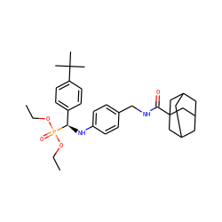 CCOP(=O)(OCC)[C@H](Nc1ccc(CNC(=O)C23CC4CC(CC(C4)C2)C3)cc1)c1ccc(C(C)(C)C)cc1 ZINC000198520026