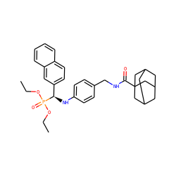 CCOP(=O)(OCC)[C@H](Nc1ccc(CNC(=O)C23CC4CC(CC(C4)C2)C3)cc1)c1ccc2ccccc2c1 ZINC000198526999