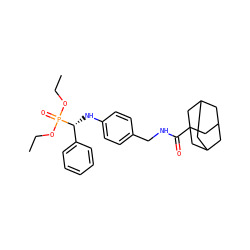 CCOP(=O)(OCC)[C@H](Nc1ccc(CNC(=O)C23CC4CC(CC(C4)C2)C3)cc1)c1ccccc1 ZINC000198516928
