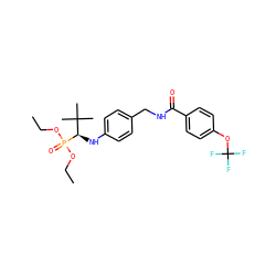 CCOP(=O)(OCC)[C@H](Nc1ccc(CNC(=O)c2ccc(OC(F)(F)F)cc2)cc1)C(C)(C)C ZINC000198532801
