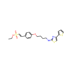 CCOS(=O)(=O)/C=C/c1ccc(OCCCCNc2nc(-c3cccs3)cs2)cc1 ZINC000084740085