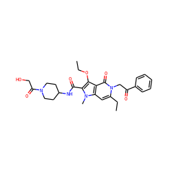 CCOc1c(C(=O)NC2CCN(C(=O)CO)CC2)n(C)c2cc(CC)n(CC(=O)c3ccccc3)c(=O)c12 ZINC000043207691