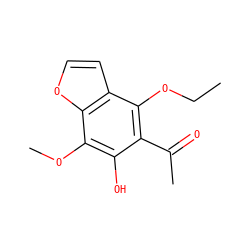 CCOc1c(C(C)=O)c(O)c(OC)c2occc12 ZINC000013682251