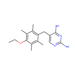 CCOc1c(C)c(C)c(Cc2cnc(N)nc2N)c(C)c1C ZINC000027104354
