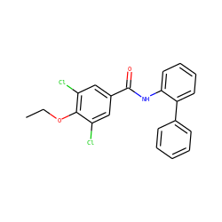 CCOc1c(Cl)cc(C(=O)Nc2ccccc2-c2ccccc2)cc1Cl ZINC000002154361
