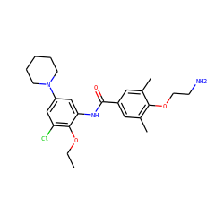 CCOc1c(Cl)cc(N2CCCCC2)cc1NC(=O)c1cc(C)c(OCCN)c(C)c1 ZINC000016052613
