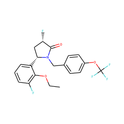 CCOc1c(F)cccc1[C@@H]1C[C@H](F)C(=O)N1Cc1ccc(OC(F)(F)F)cc1 ZINC000166557149