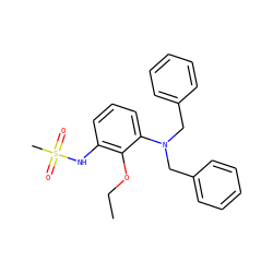 CCOc1c(NS(C)(=O)=O)cccc1N(Cc1ccccc1)Cc1ccccc1 ZINC000026294191