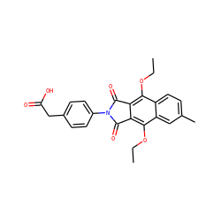 CCOc1c2c(c(OCC)c3cc(C)ccc13)C(=O)N(c1ccc(CC(=O)O)cc1)C2=O ZINC000143726630