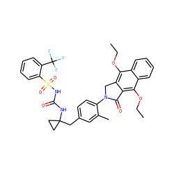 CCOc1c2c(c(OCC)c3ccccc13)C(=O)N(c1ccc(CC3(NC(=O)NS(=O)(=O)c4ccccc4C(F)(F)F)CC3)cc1C)C2 ZINC000072123760