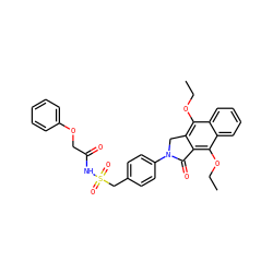 CCOc1c2c(c(OCC)c3ccccc13)C(=O)N(c1ccc(CS(=O)(=O)NC(=O)COc3ccccc3)cc1)C2 ZINC000029126101