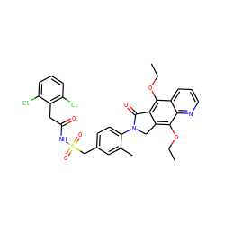 CCOc1c2c(c(OCC)c3ncccc13)CN(c1ccc(CS(=O)(=O)NC(=O)Cc3c(Cl)cccc3Cl)cc1C)C2=O ZINC000029125996