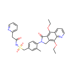 CCOc1c2c(c(OCC)c3ncccc13)CN(c1ccc(CS(=O)(=O)NC(=O)Cc3ccccn3)cc1C)C2=O ZINC000029126049