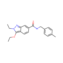 CCOc1c2ccc(C(=O)NCc3ccc(C)cc3)cc2nn1CC ZINC000008762937