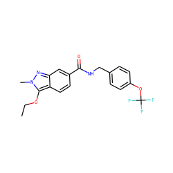 CCOc1c2ccc(C(=O)NCc3ccc(OC(F)(F)F)cc3)cc2nn1C ZINC000008762920