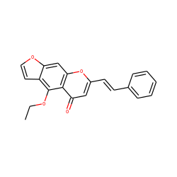 CCOc1c2ccoc2cc2oc(/C=C/c3ccccc3)cc(=O)c12 ZINC000013672010