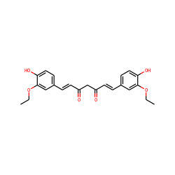 CCOc1cc(/C=C/C(=O)CC(=O)/C=C/c2ccc(O)c(OCC)c2)ccc1O ZINC000103279012