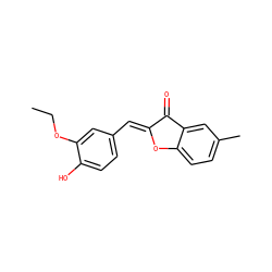 CCOc1cc(/C=C2\Oc3ccc(C)cc3C2=O)ccc1O ZINC000039842408
