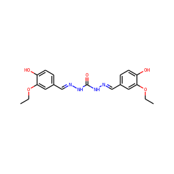 CCOc1cc(/C=N/NC(=O)N/N=C/c2ccc(O)c(OCC)c2)ccc1O ZINC000000711470