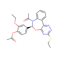 CCOc1cc([C@@H]2Oc3nc(SCC)nnc3-c3ccccc3N2C(C)=O)ccc1OC(C)=O ZINC000003640739