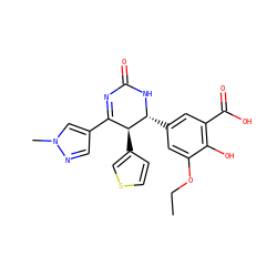 CCOc1cc([C@H]2NC(=O)N=C(c3cnn(C)c3)[C@@H]2c2ccsc2)cc(C(=O)O)c1O ZINC000169702735