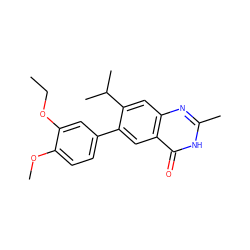 CCOc1cc(-c2cc3c(=O)[nH]c(C)nc3cc2C(C)C)ccc1OC ZINC000013679452