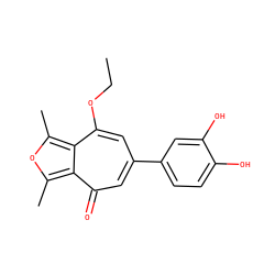 CCOc1cc(-c2ccc(O)c(O)c2)cc(=O)c2c(C)oc(C)c12 ZINC000000111962