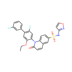 CCOc1cc(-c2cccc(F)c2)c(F)cc1-n1c(=O)ccc2cc(S(=O)(=O)Nc3ccon3)ccc21 ZINC001772573384
