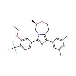 CCOc1cc(-c2nc(-c3cc(C)nc(C)c3)c3n2C[C@@H](C)OCC3)ccc1C(F)(F)F ZINC001772611852