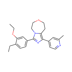 CCOc1cc(-c2nc(-c3ccnc(C)c3)c3n2CCOCC3)ccc1CC ZINC001772611484